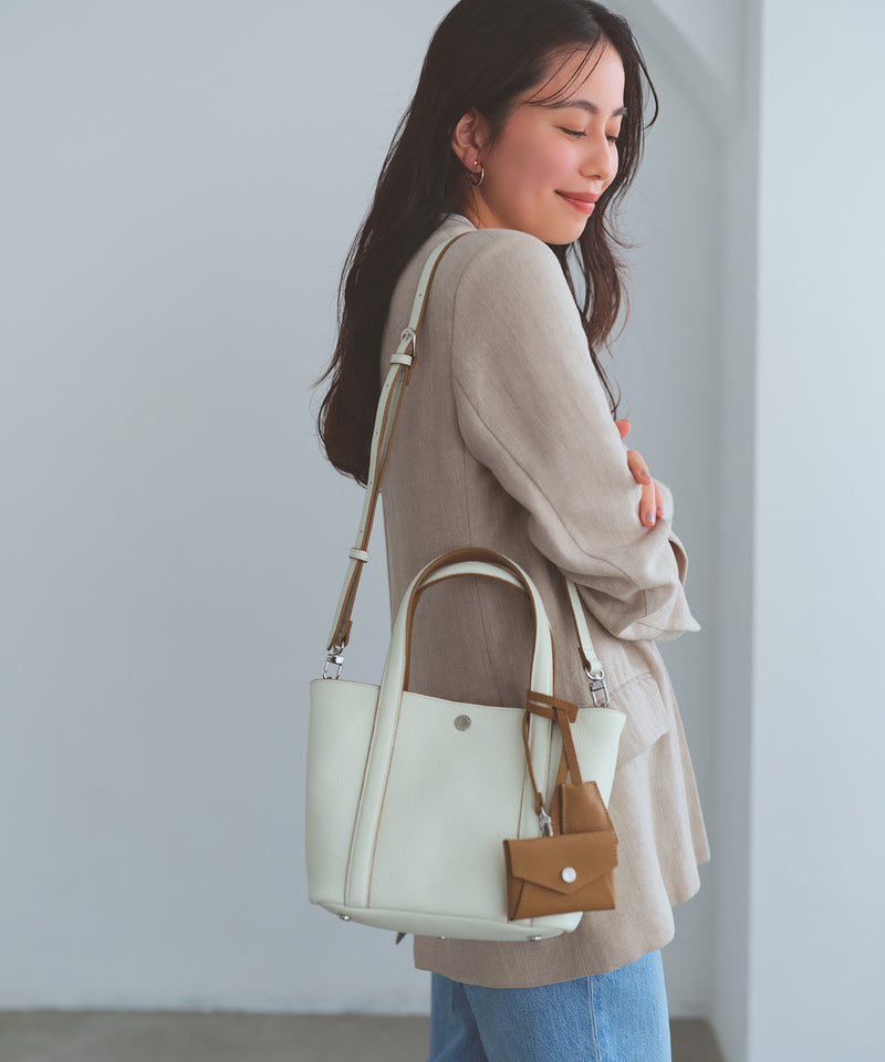 DUAL デュアル シュリンクレザー バイカラー トートバッグ チャーム