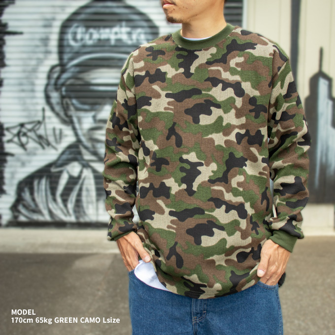 厚手8.1オンス ヘビーウェイト】待望の迷彩柄!! サーマル ロンT 長袖