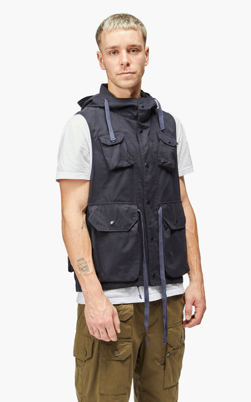 Engineered Garments Field Vest PC Coated Cloth Dark Navy