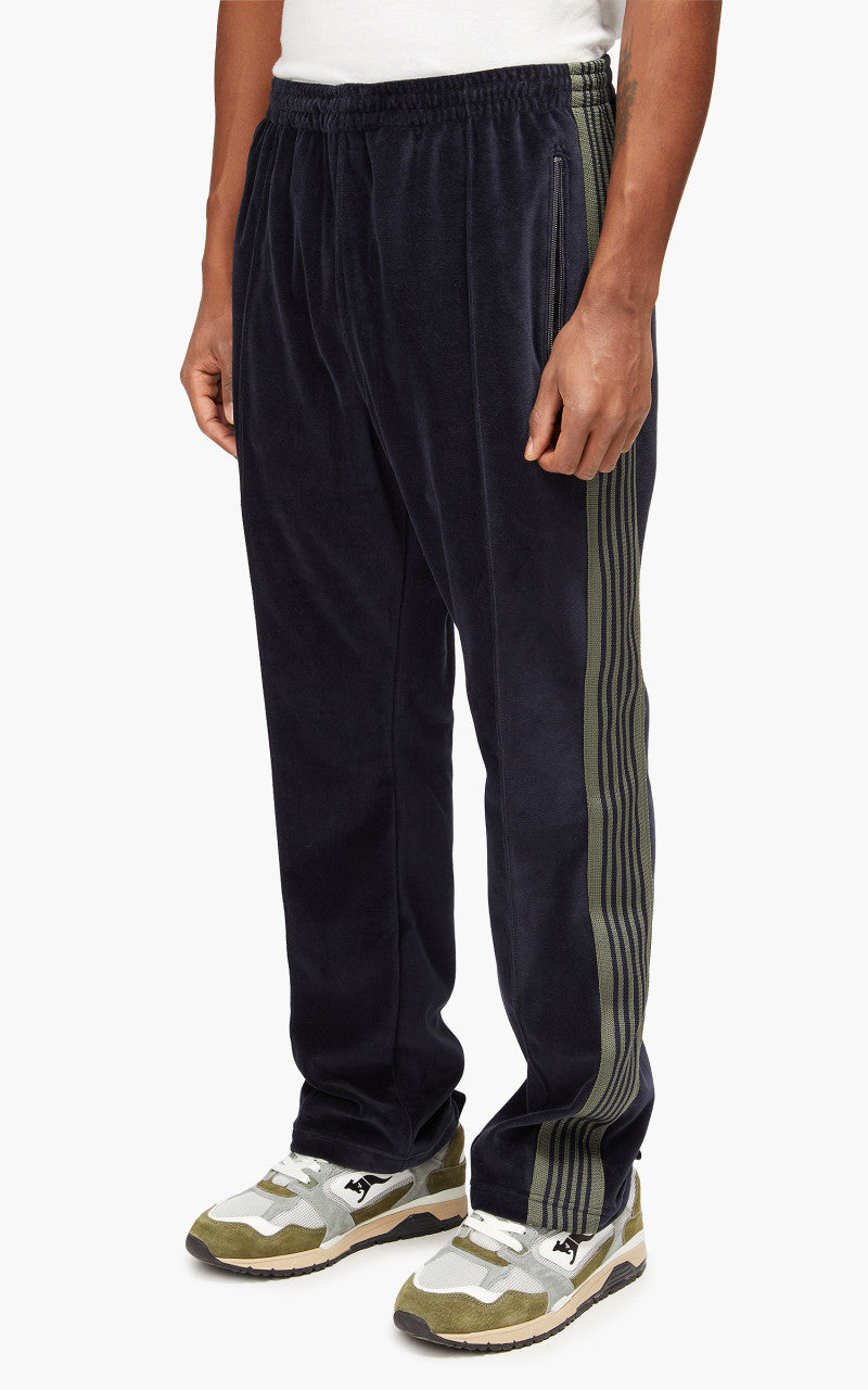 Needles Narrow Track Pant C/Pe Velour Navy