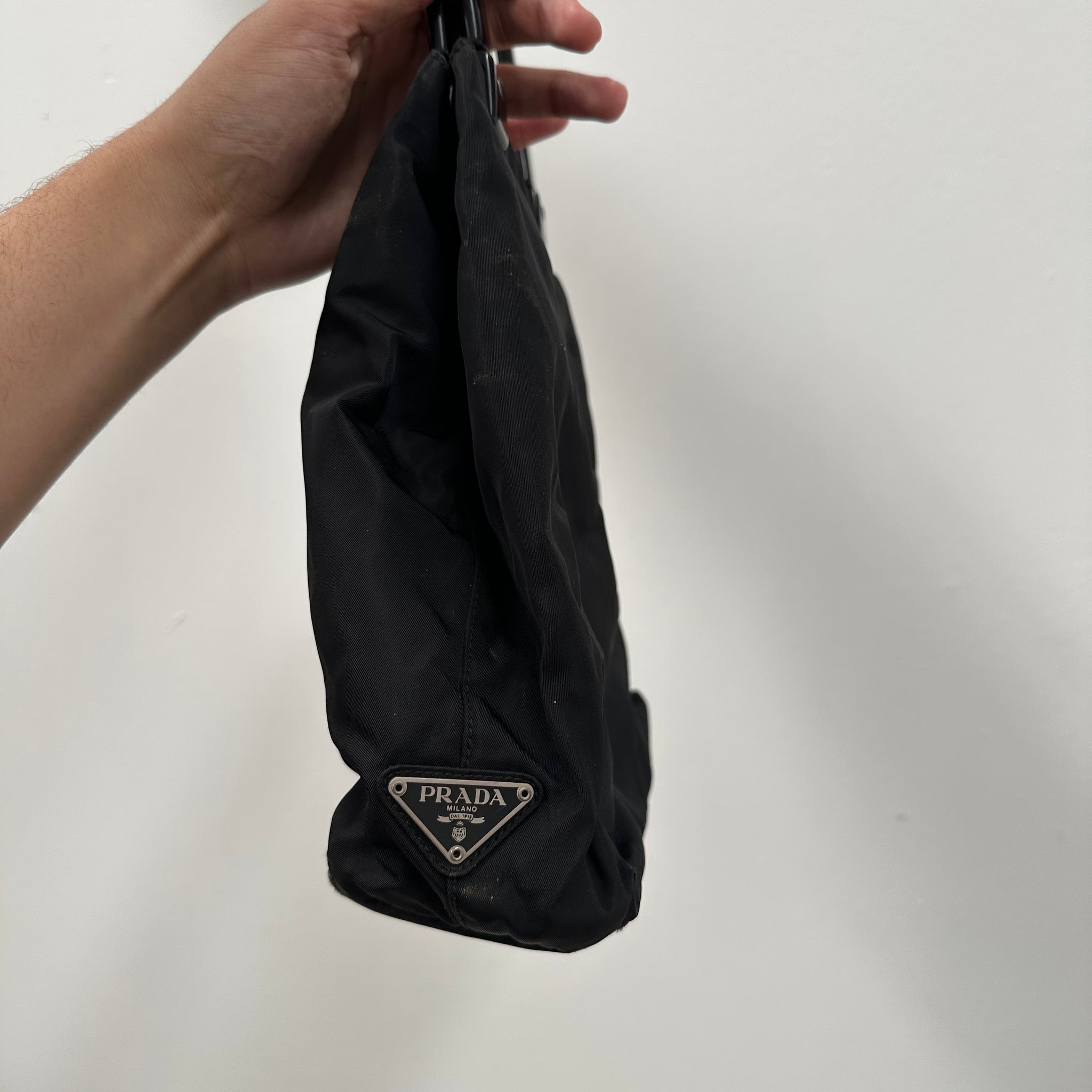 Prada Plastic Handle Hand Bag Nylon Black – Curated by Charbel