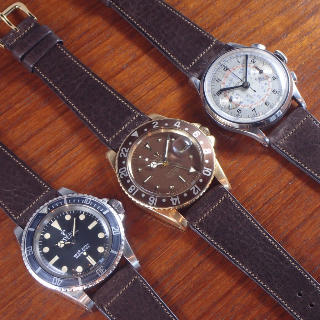 艶ありヌメ牛ステア 革ベルト ダークブラウン 16、17、18、19、20、21