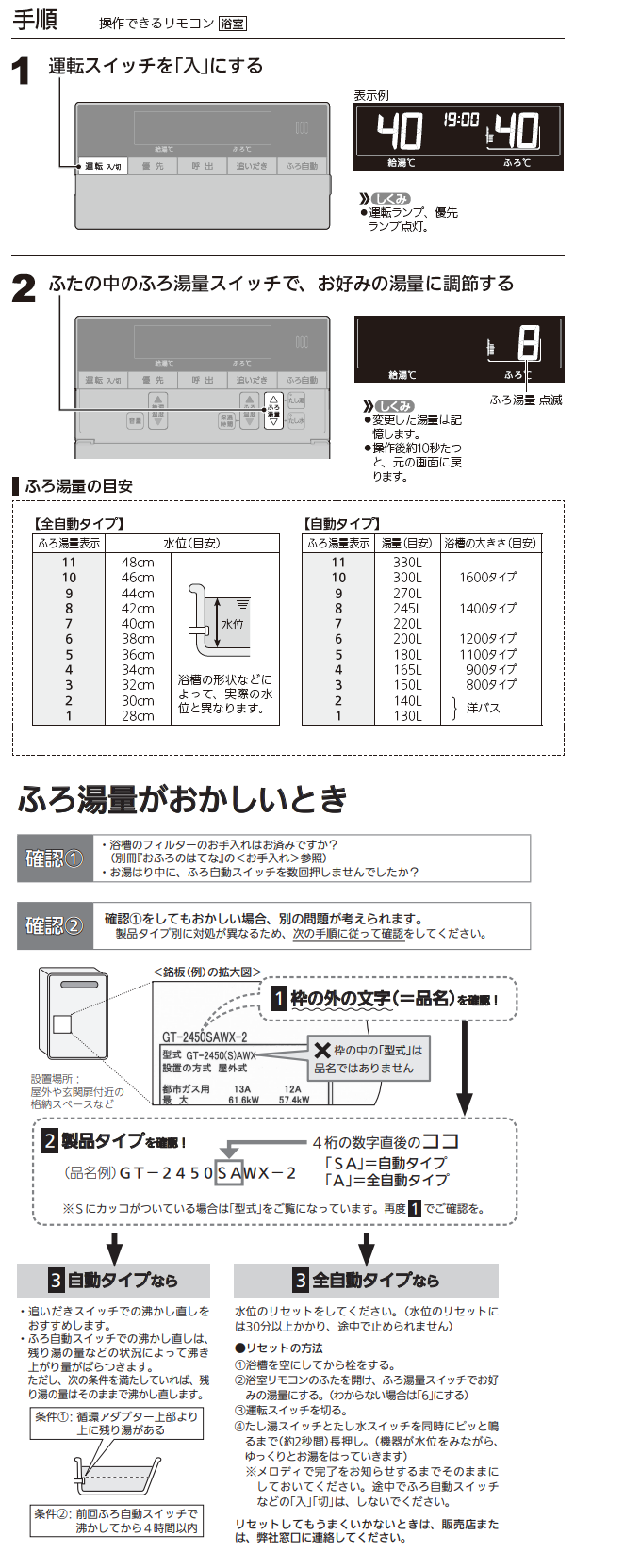 お湯はりの量を変更したい - よくあるご質問｜株式会社ノーリツ
