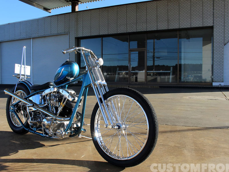 ハーレー ショベル FXE 1979のオールドスクールチョッパー・グラス