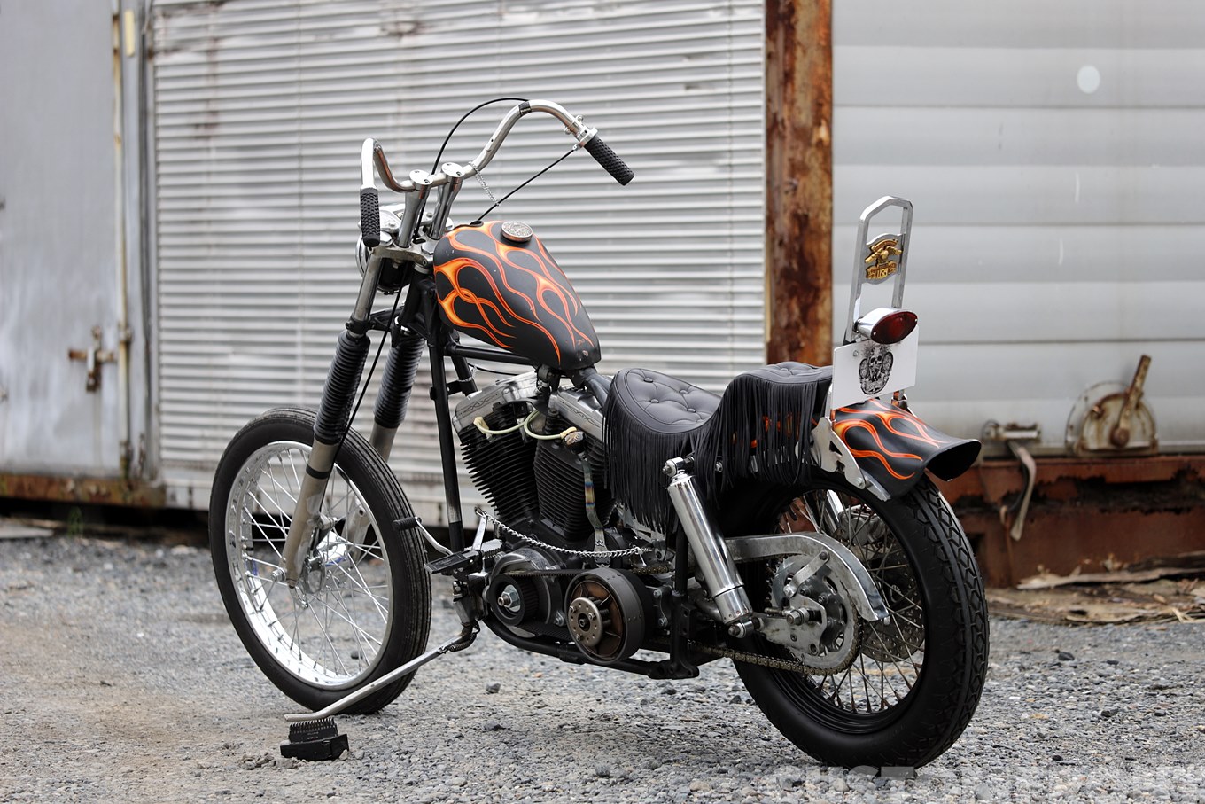 ショベル マフラー チョッパー リジット 4速フレーム サス付き