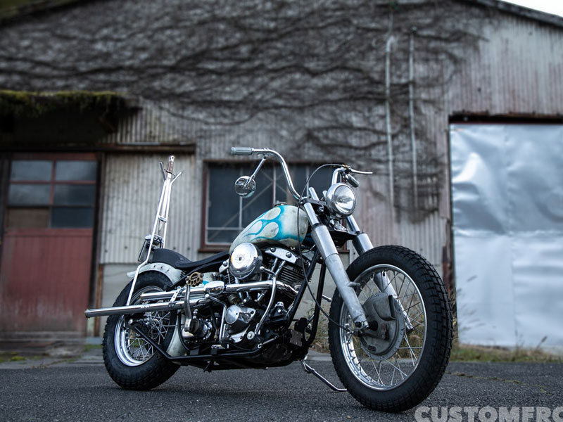 TINY OLD MANのハーレー ショベルヘッドボバー エイジングチョッパー