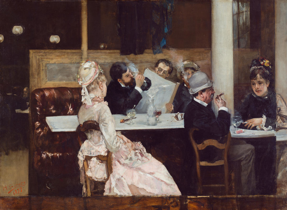 Café Scene in Paris, 1877 by Henri Gervex - Paper Print - DIA