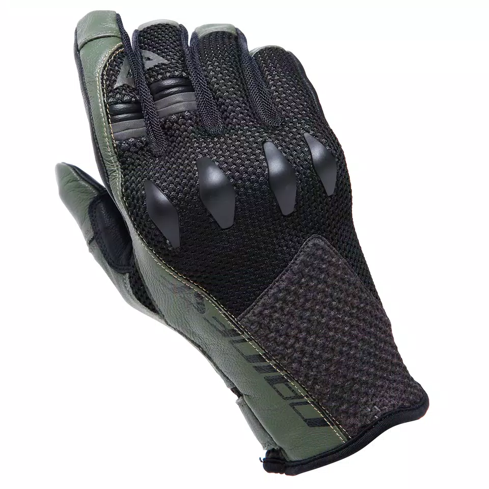 KARAKUM ERGO-TEK - MEN'S MOTORCYCLE TEXTILE GLOVES | BLACK/ARMY