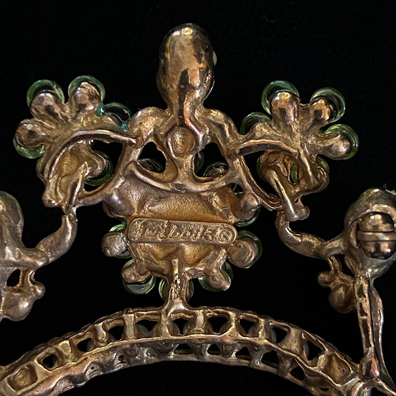 王冠ブローチ Swoboda スワボダ ペリドット シトリン USA