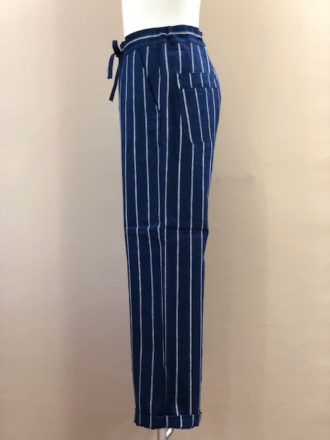 Classical Linen Stripe Easy Pants LOT1644 NAVY STRIPE | dapper's