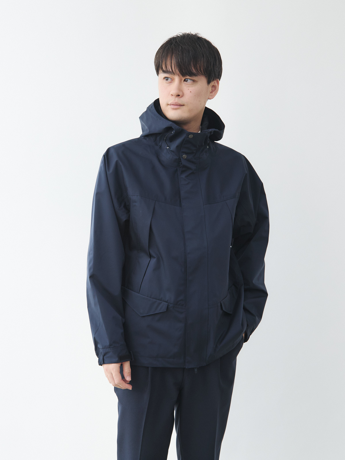 超高密度ナイロンのウォータープルーフマウンテンパーカー/ネイビー