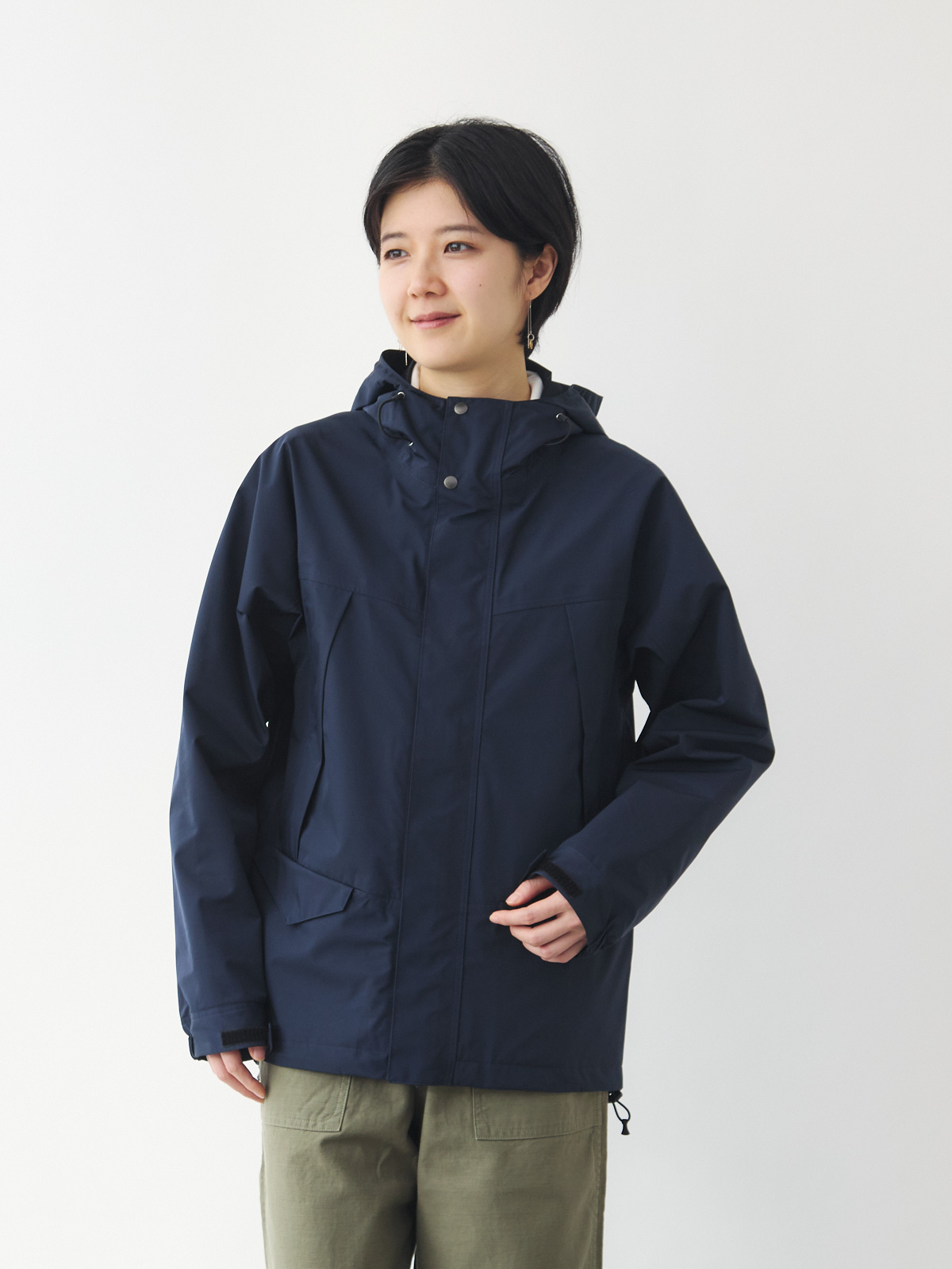 超高密度ナイロンのウォータープルーフマウンテンパーカー/ネイビー