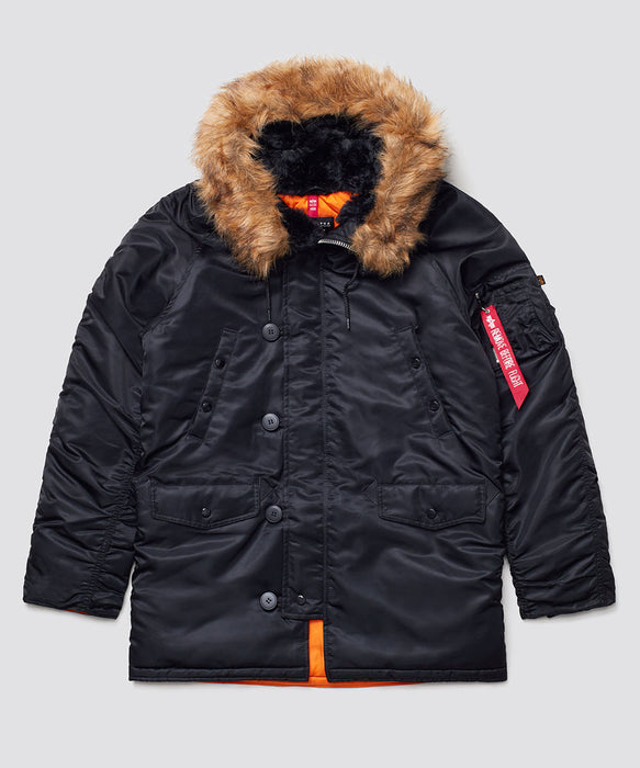 Alpha Industries Men's Slim Fit N-3B Parka - Black — Dave's New York