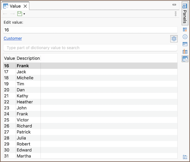 Dictionary data | DBeaver Documentation