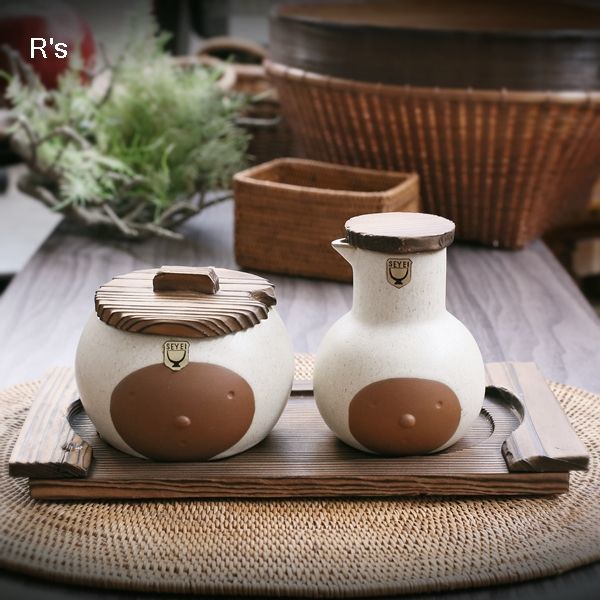 SEYEI セーエー陶器 顔型 卓上調味料入れセット 未使用品（C5175