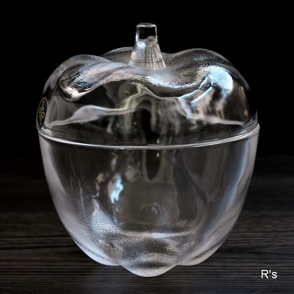HOYA CRYSTAL ホヤクリスタル ガラスキャニスター アップル 未使用品