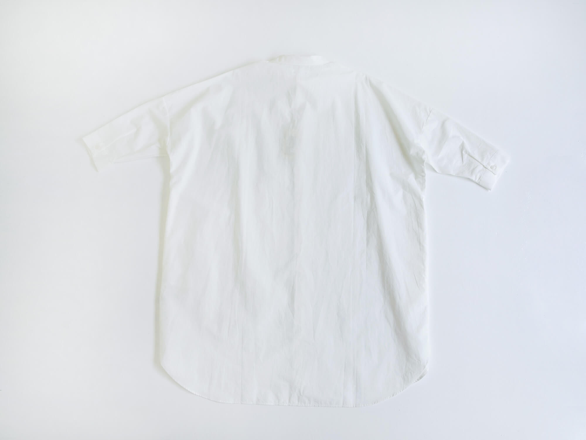 やわらかコットン／ロングシャツ 004／白（ユニセックス）／HUIS