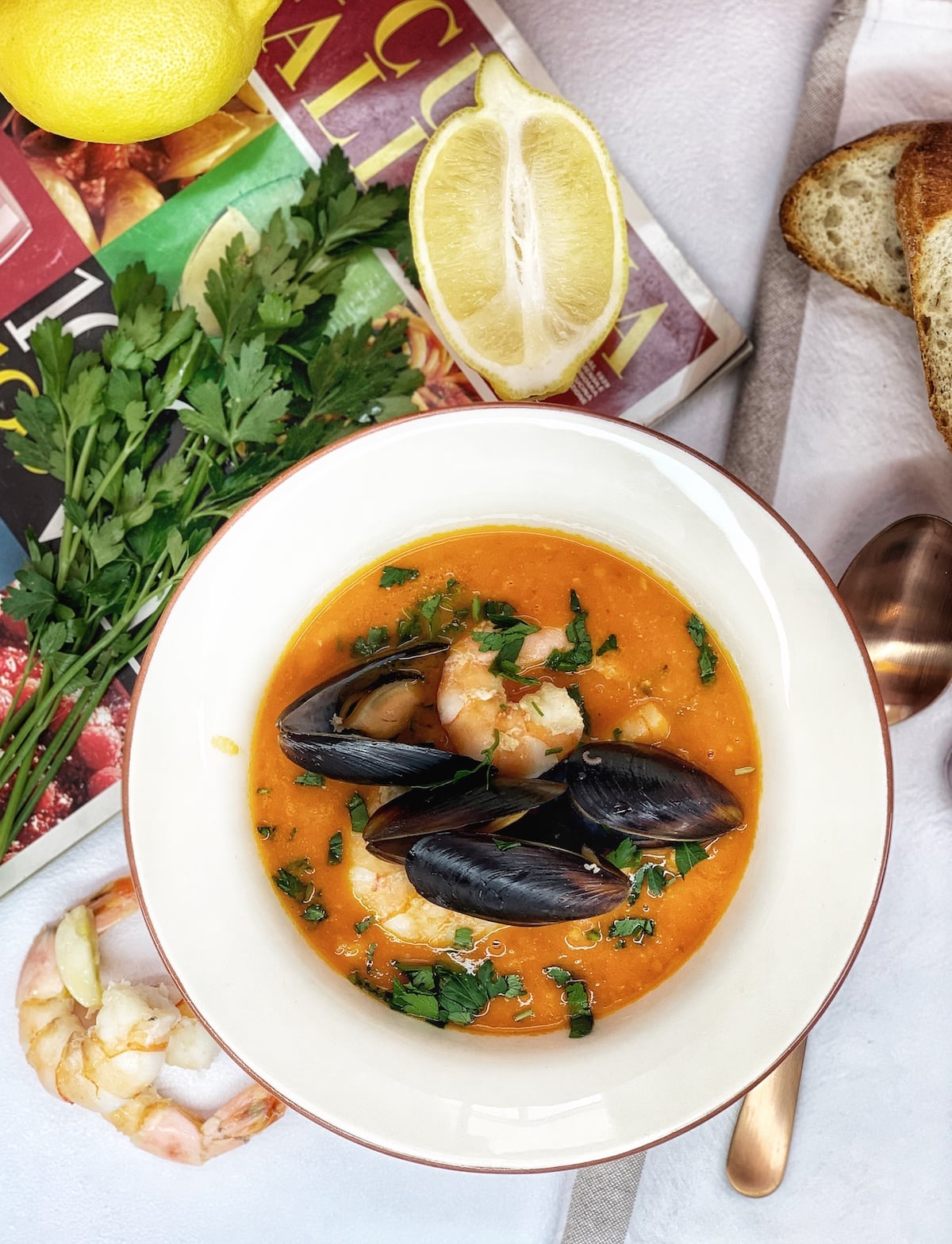 Seafood Soup with Tomatoes - Delice Recipes