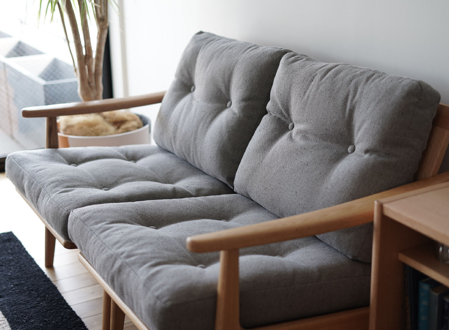 マルニ60 フレームチェア 1シーター・両肘 オーク ファブリック M-01