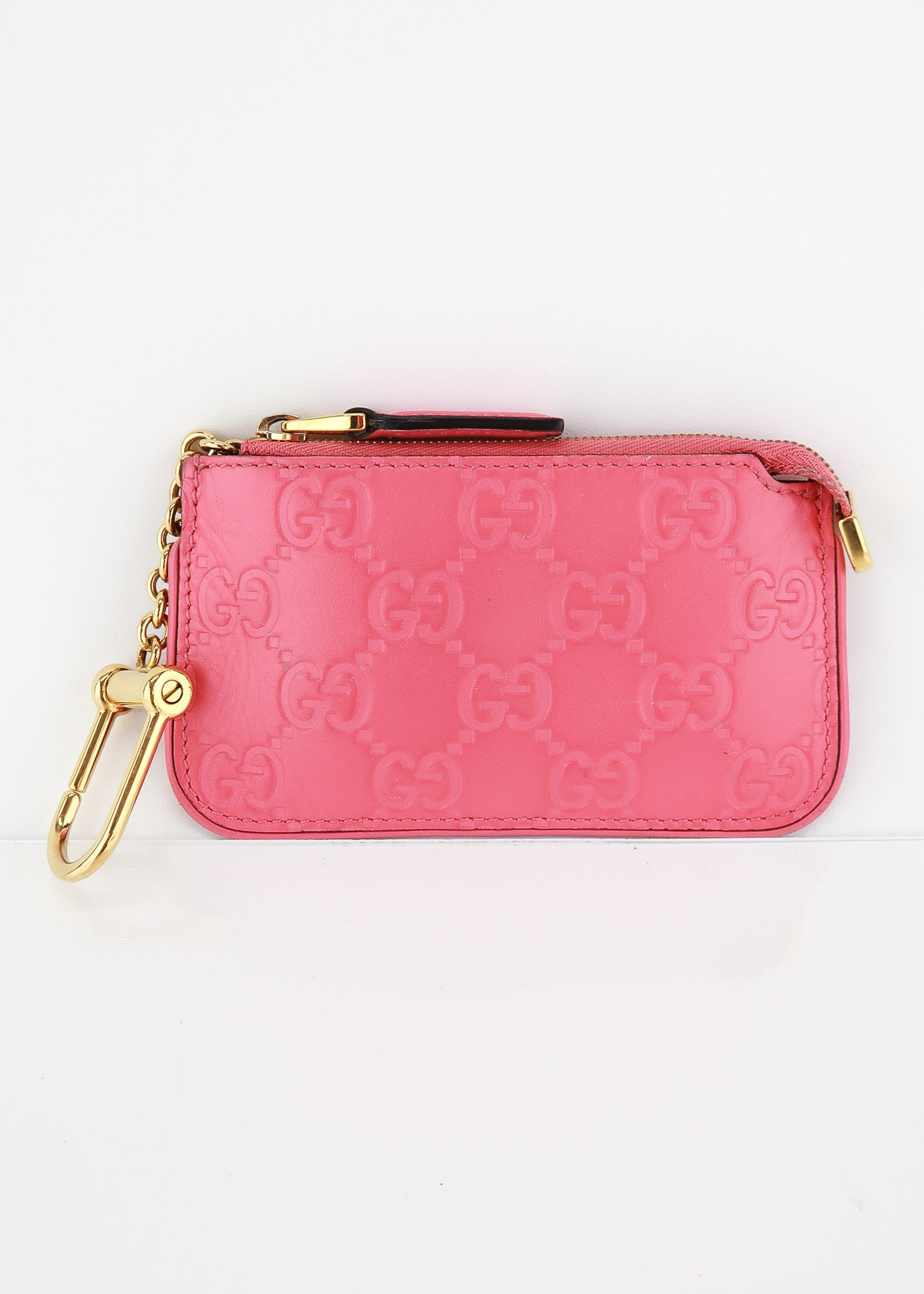 Gucci Monogram Leather Cles Key Pouch Pink – DAC