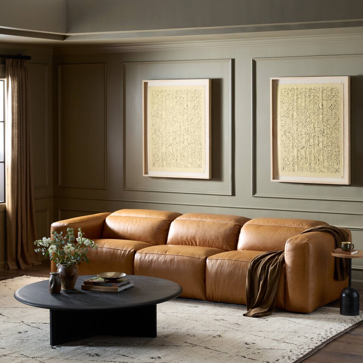 Radley Power Recliner 3-Piece Sectional Sonoma Butterscotch Four Hands