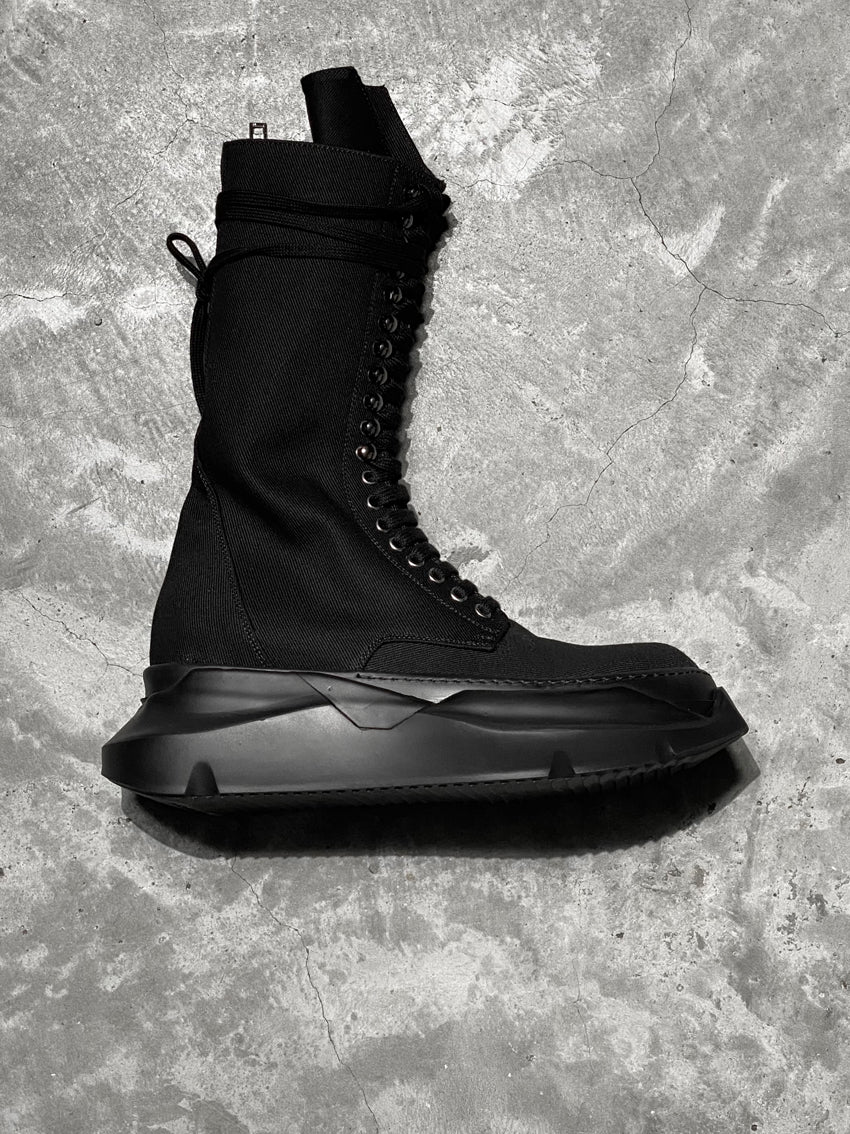 Rick Owens EDFU Denim Cargo Army Abstract Boots – DARK WAVE