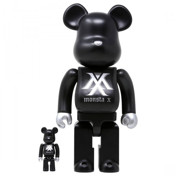 Medicom Monsta X 100% 400% Bearbrick Figure Set black