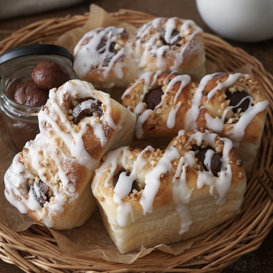 基本のリッチパン生地】ミルキーリッチなマロンロール | レシピ | 富澤商店