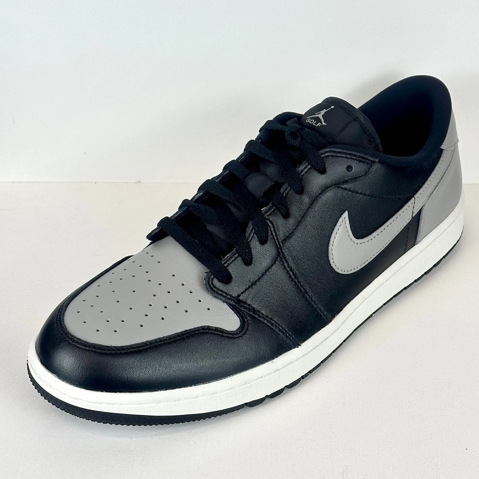 Nike Air Jordan 1 Low Golf Shoes - Shadow (Grey/Black) - Size 13