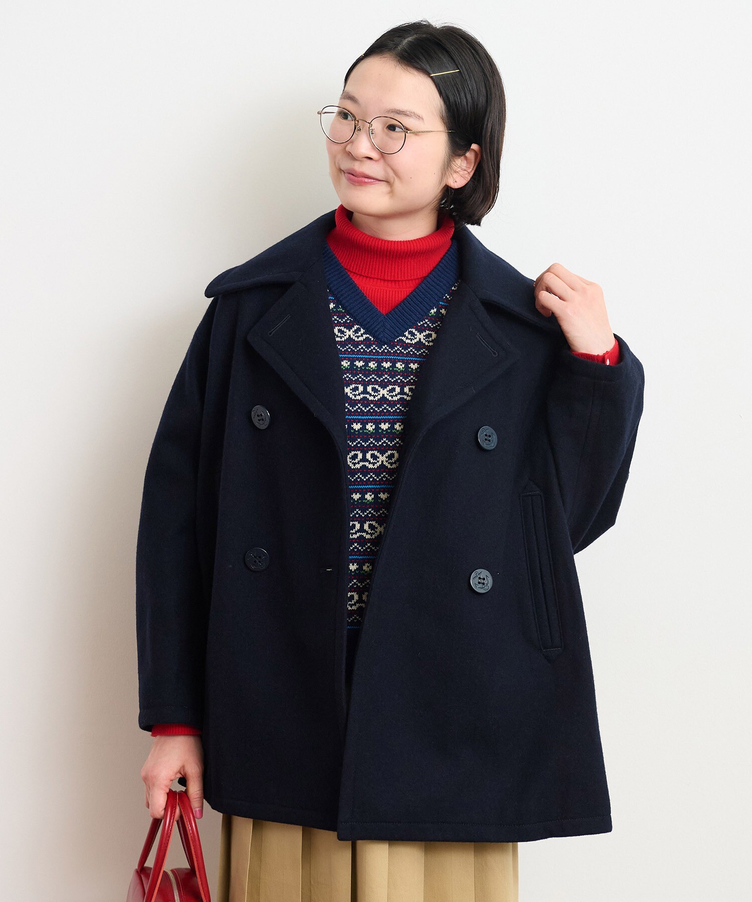 AMBIDEX Store ○ハードメルトン ルーズ Pコート(F コン): CHILD WOMAN