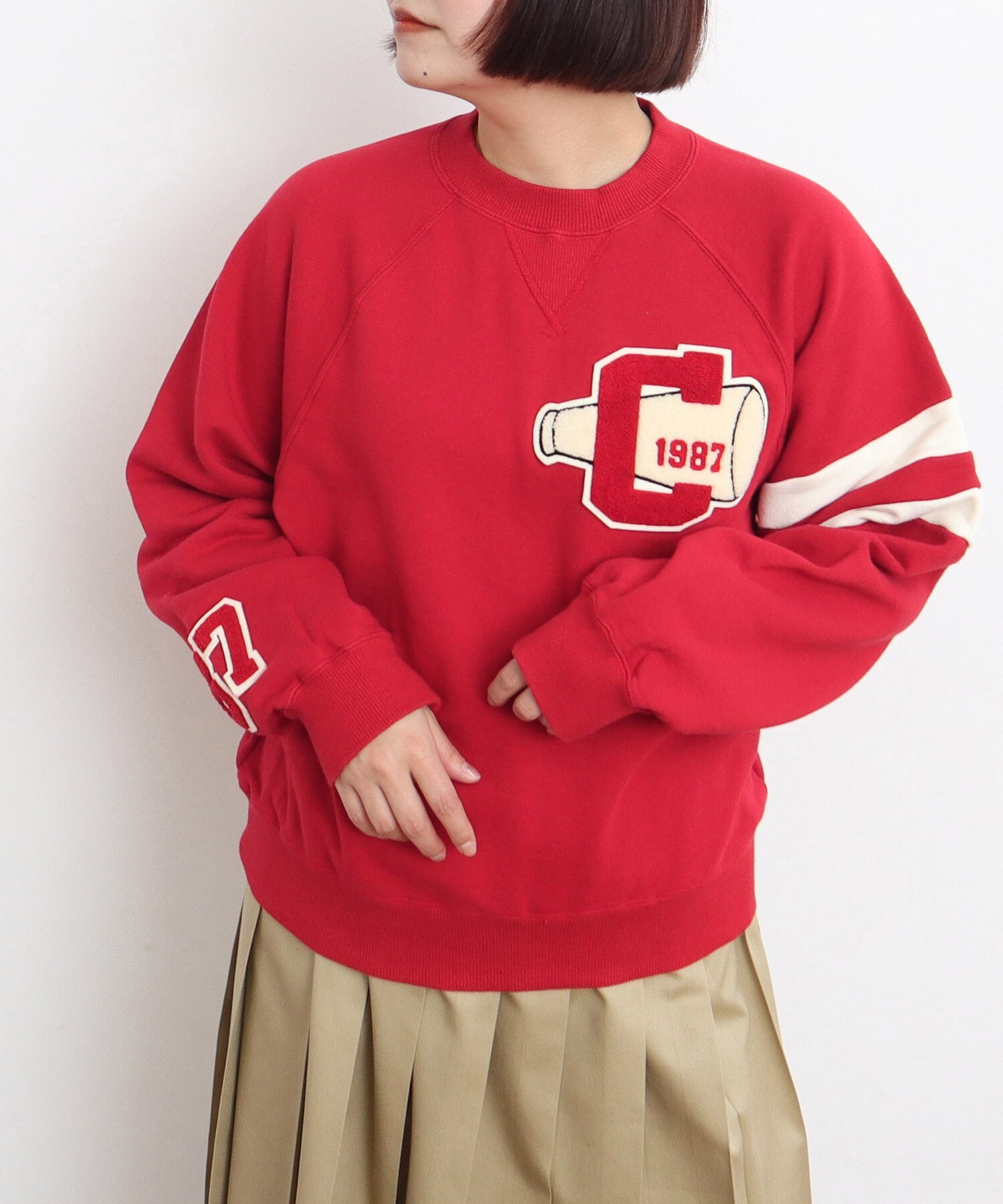 AMBIDEX Store ○30/10裏毛 相良ワッペンプルオーバー(F アカ): CHILD