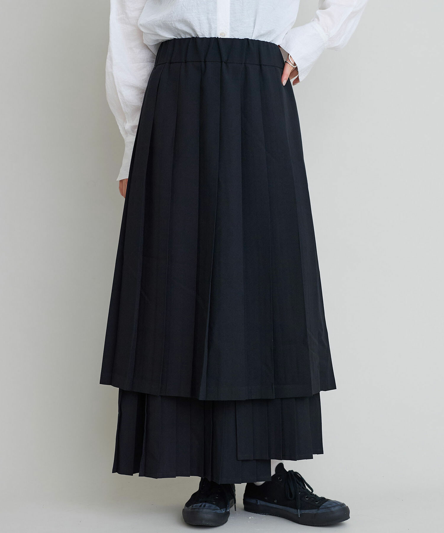 AMBIDEX Store 〇トロピカルワッシャープリーツコラージュスカート(F