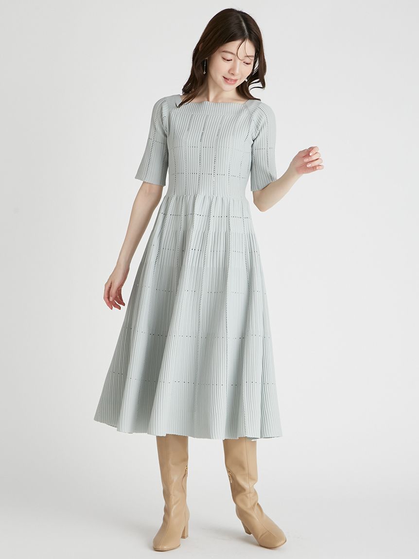 スクエアネックディフォーメーションニットワンピース(デイリー