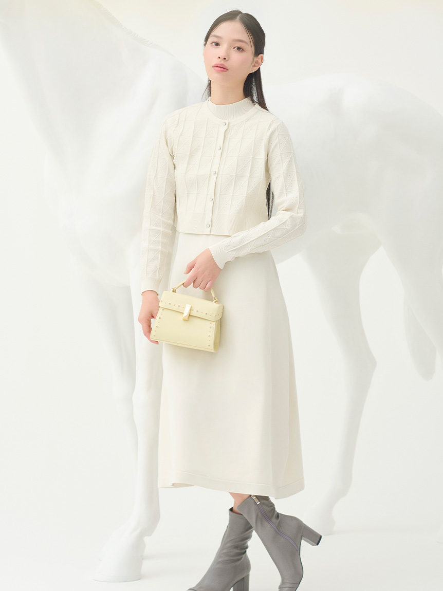 Premiumスプリングプレートパターンニットアップ(ニットワンピース