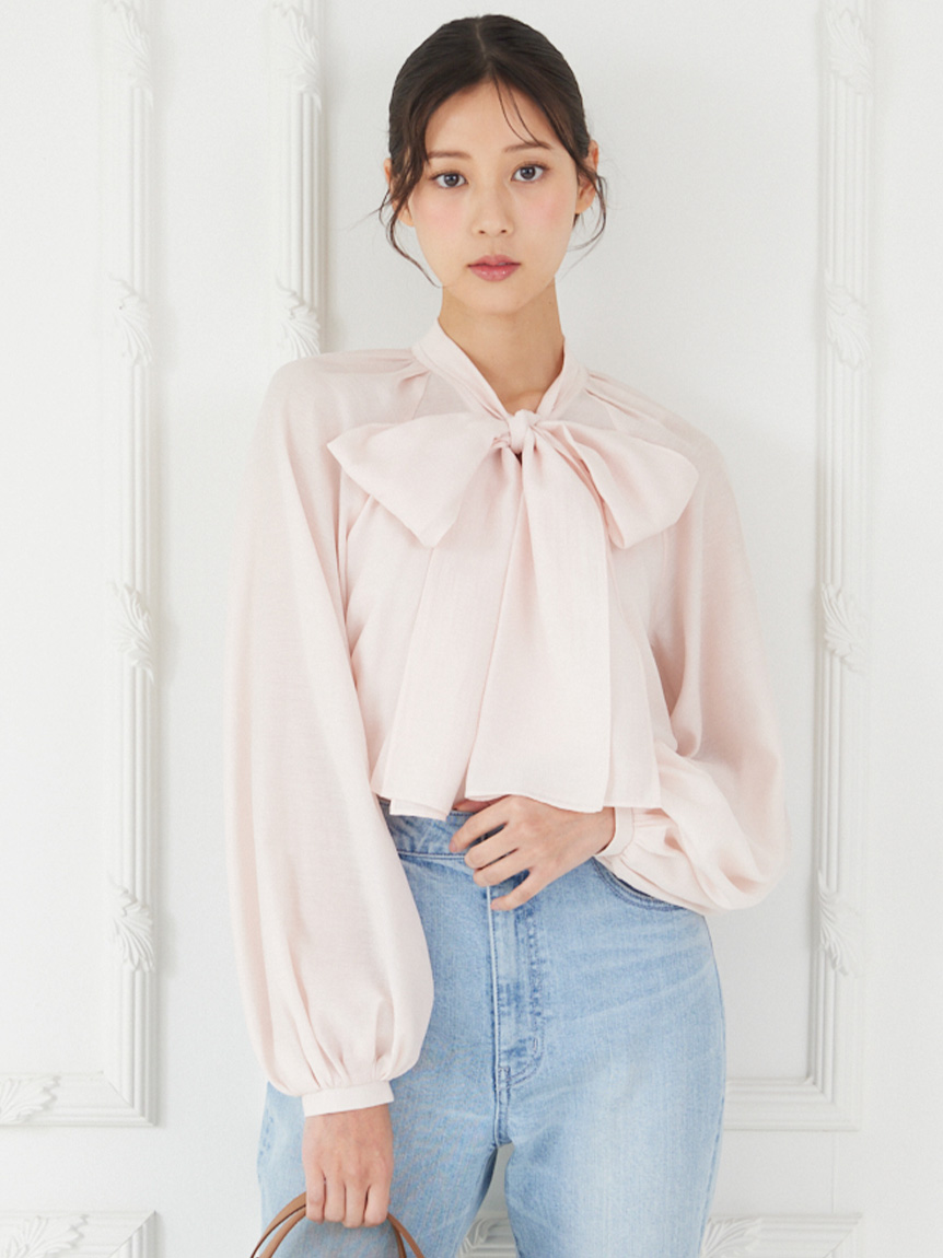 ビッグリボンセミシアーブラウス(ブラウス・シャツ)｜TOPS（トップス