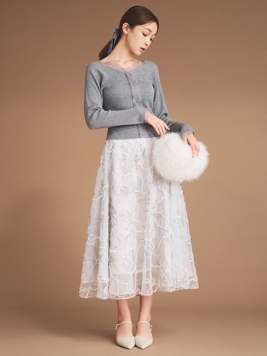 ブラッシュドエンブロイダリースカート(SKIRT（スカート）)｜CELFORD