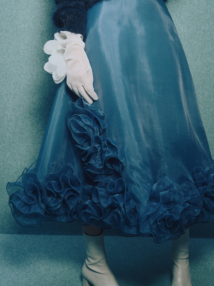 YUMI KATSURA for CELFORD】ローズシアーフレアスカート(SKIRT