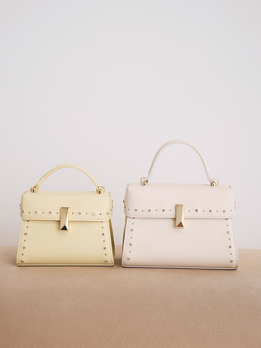 リュタン】ビジュースタッズポシェット（M）(ハンドバッグ)｜BAGS