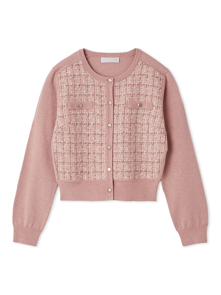 ツィードドッキングニットカーディガン(カーディガン)｜TOPS（トップス