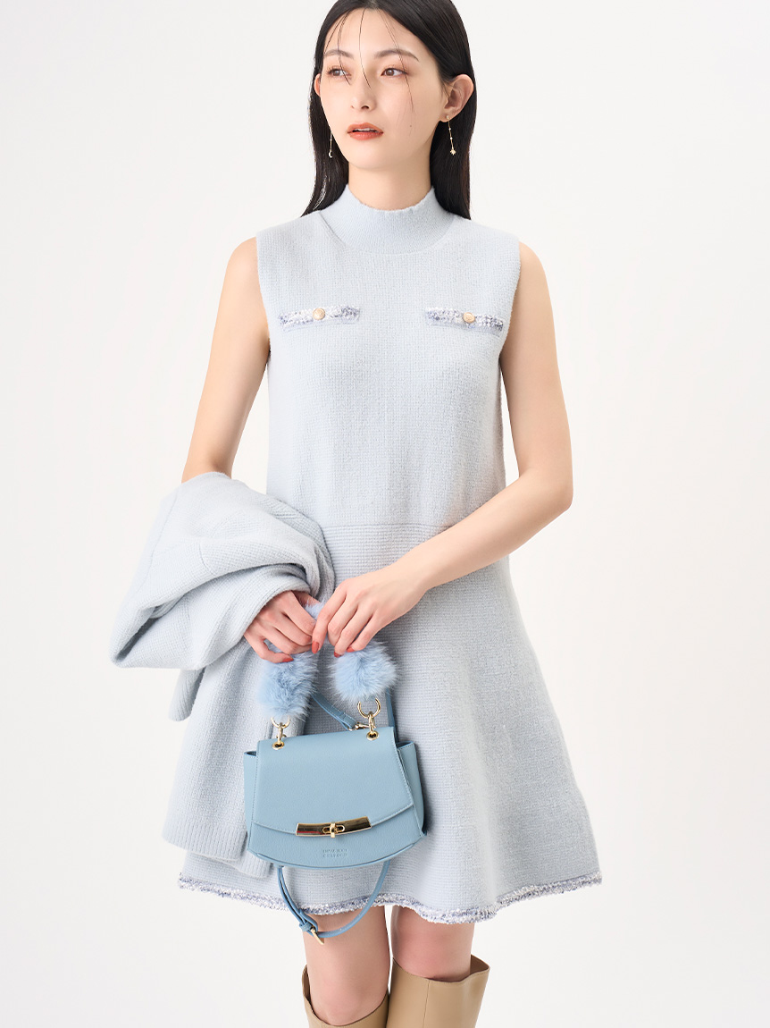 限定カラーあり】トリムミニニットワンピースセット(デイリー