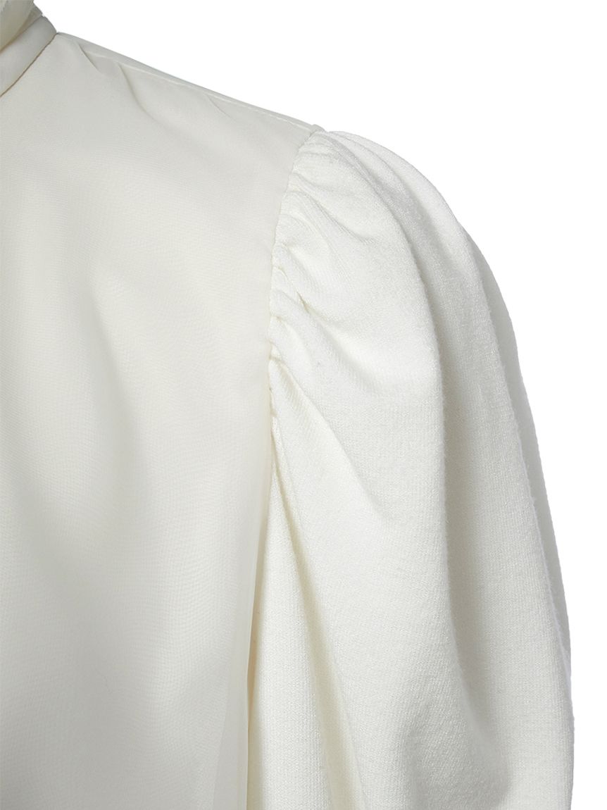 ウォッシャブル】ニットコンビレイヤードフレアブラウス(ブラウス