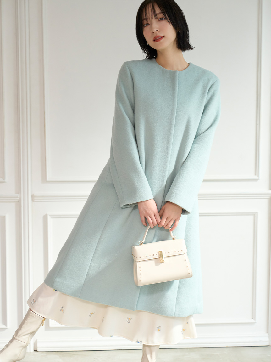 カシミヤ混ノーカラーコート(コート)｜OUTER（アウター）｜CELFORD