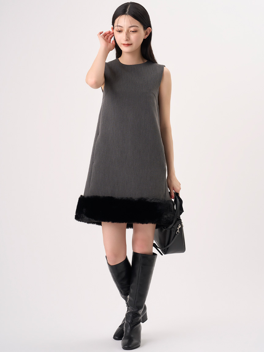 裾ファーミニワンピース(デイリーワンピース)｜DRESS（ドレス