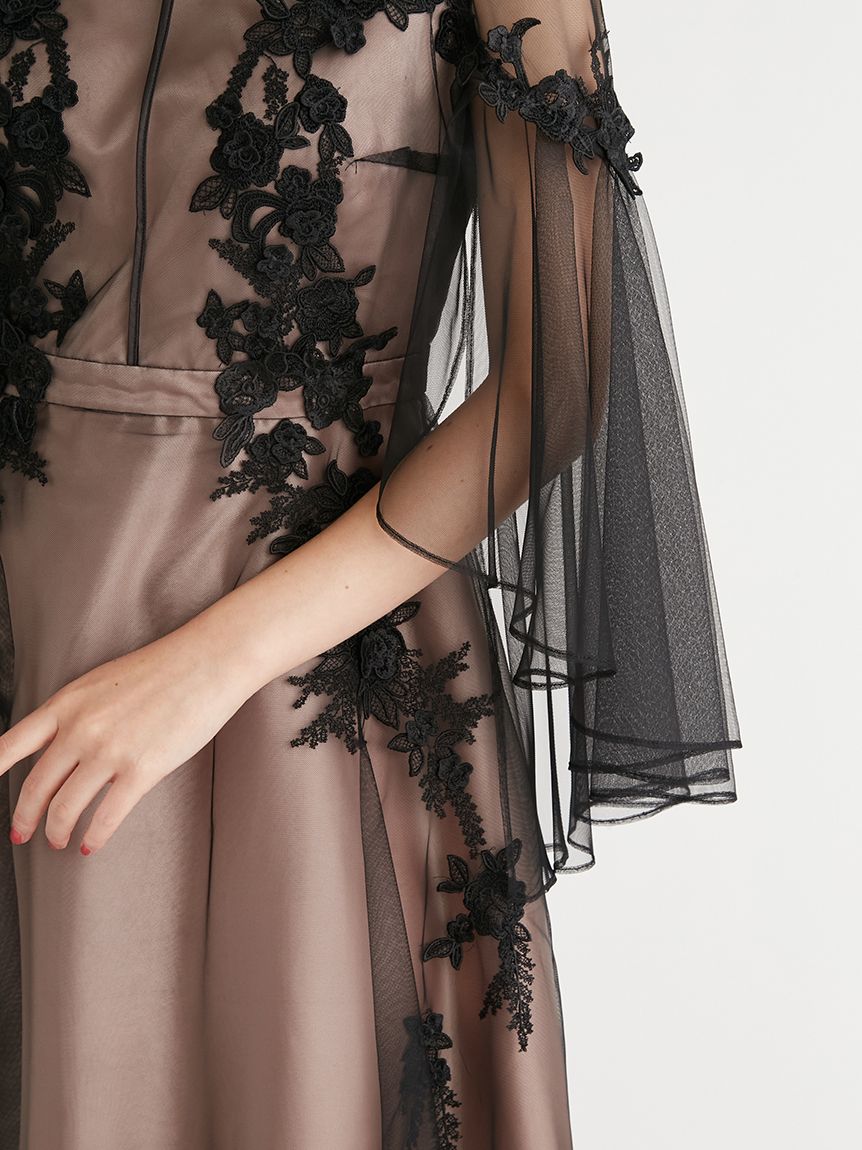 YUMIKATSURAforCELFORD】ローズエンブロイダリーチュールドレス