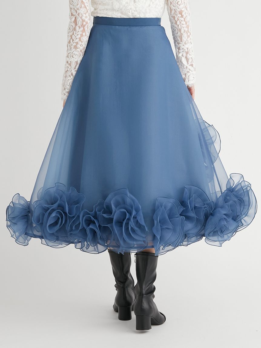 YUMI KATSURA for CELFORD】ローズシアーフレアスカート(SKIRT