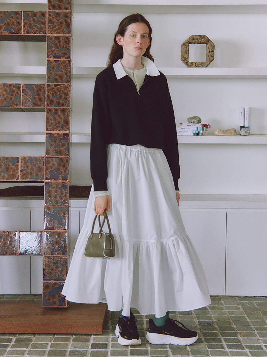 ジップアップニット×スカートセット(セットアップ)｜ワンピース｜emmi