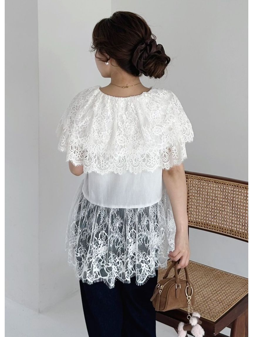 ビッグカラーレースブラウス(ブラウス)｜トップス｜FRAY I.D（フレイ