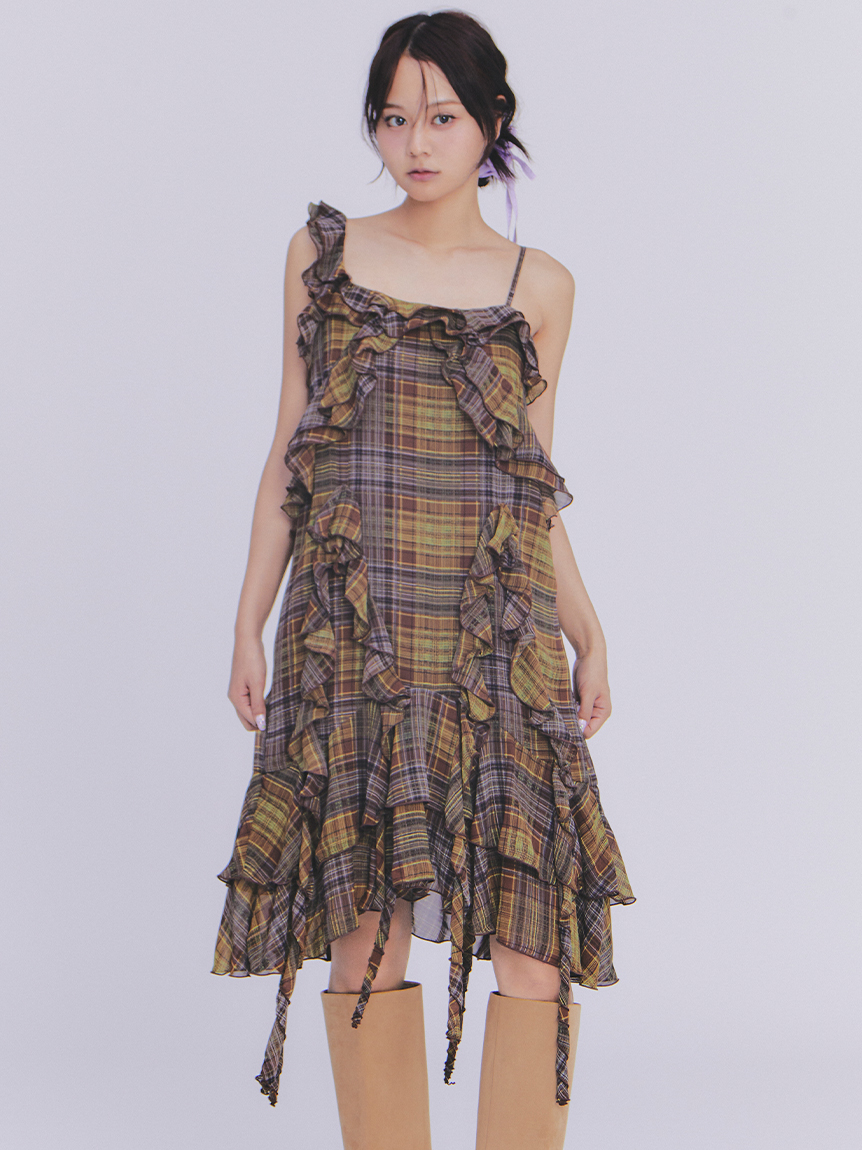 フリルキャミソールワンピース(ロングワンピース)｜ワンピース｜FURFUR