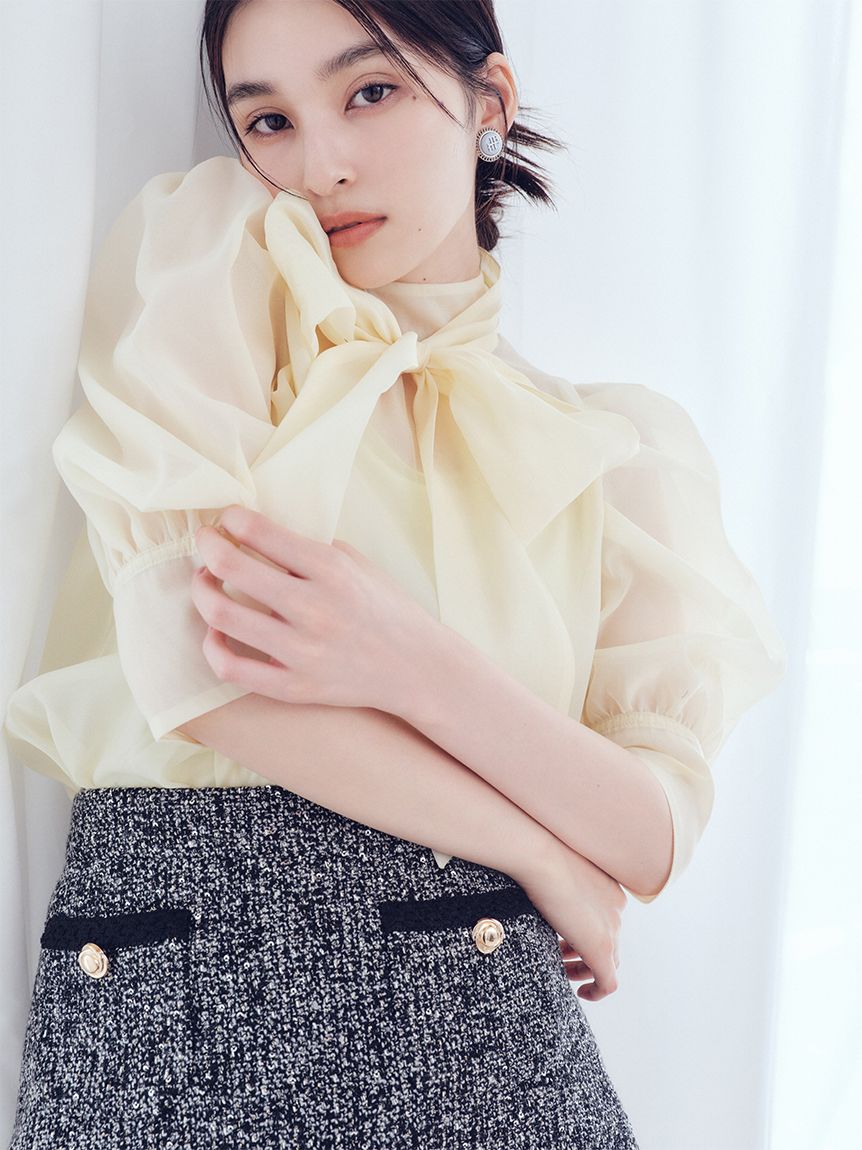 オーガンザボウタイブラウス(シャツ・ブラウス)｜トップス｜LILY BROWN