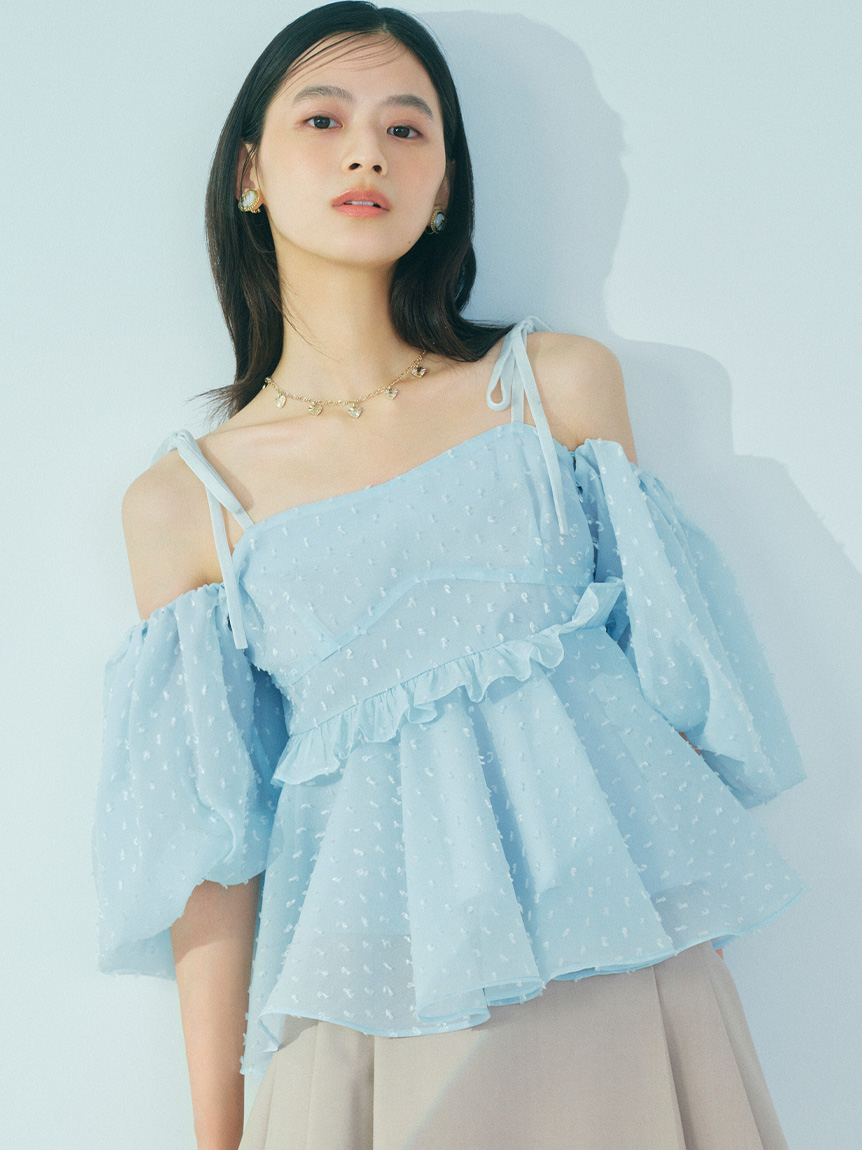 3wayジャガードペプラムビスチェ(シャツ・ブラウス)｜トップス｜LILY